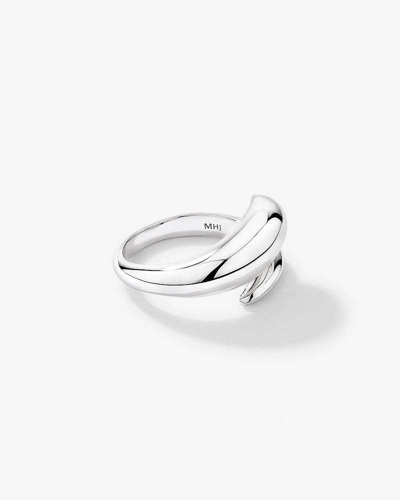 Bague Ouverte À Dôme Effilé En Argent Sterling