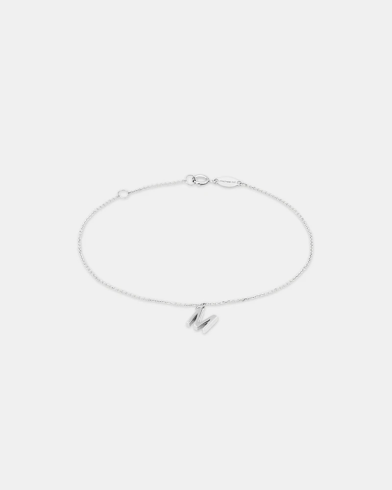 Bracelet à initiale « D » en argent