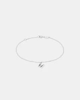 19cm (7.5") N Initial Bracelet in Sterling Silver