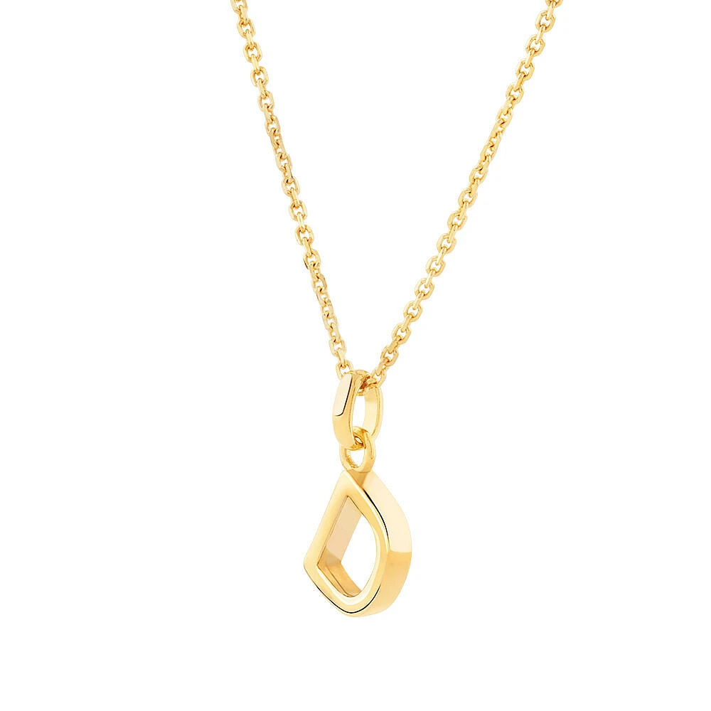 "H" Initial Pendant with Chain in 10kt Yellow Gold