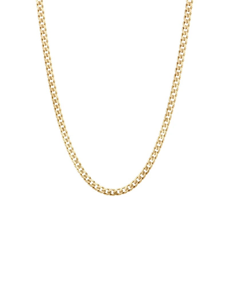 55cm (22") 4.5mm-5mm Width Solid Curb Chain in 10kt Yellow Gold