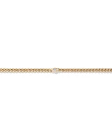 Diamond Accent Curb Chain Bracelet in 10kt Yellow Gold