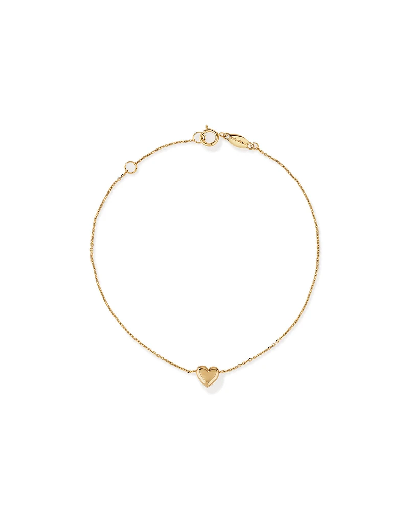 19cm Heart Slider Bracelet in 10kt Yellow Gold