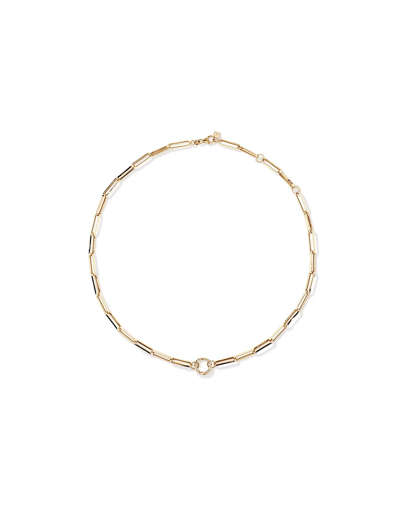 50cm (20") Square Paperclip Open Pendant Chain in 10kt Yellow Gold