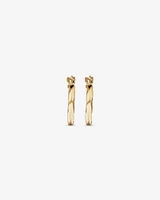 10mm Square Twist Hoop Earrings in 10kt Yellow Gold