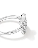 Cubic Zirconia Butterfly Ring in Sterling Silver