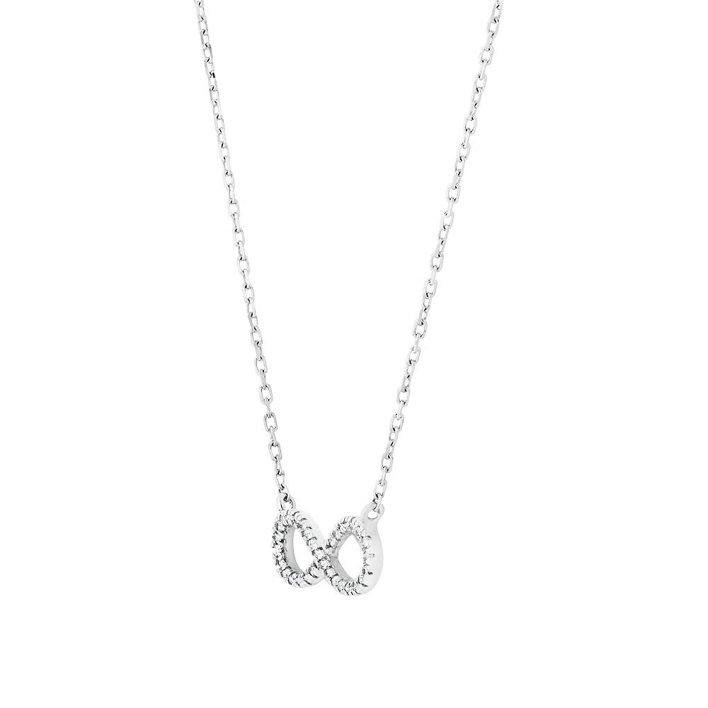 Infinity Necklace with Diamonds in Sterling Silver