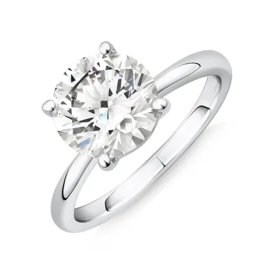 3.00 Carat TW Certified Round Brilliant Laboratory-Grown Diamond Solitaire Engagement Ring in 14kt White Gold
