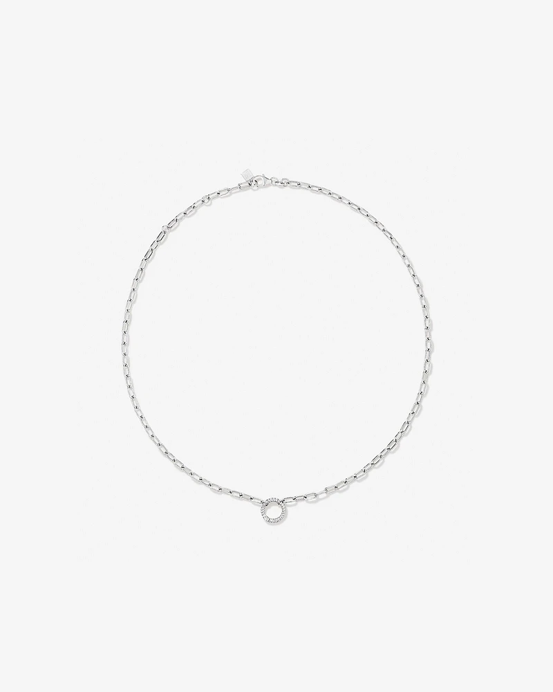 50cm (20") Round Paperclip Open Pendant Chain in Sterling Silver