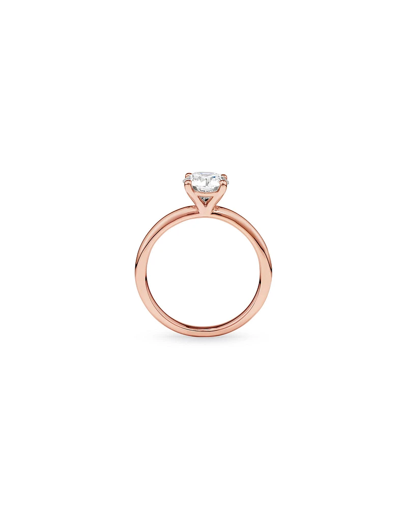 Carat TW Round Brilliant Laboratory-Grown Diamond Solitaire Engagement Ring in 14kt Gold