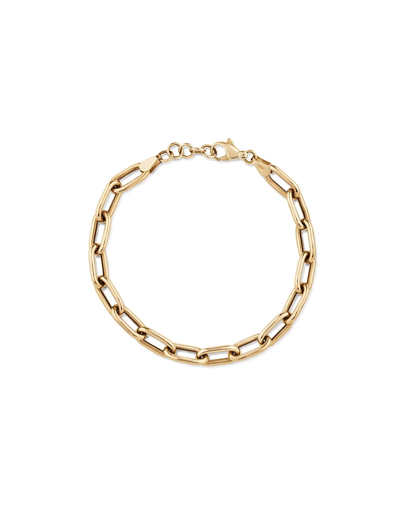 21cm (8.5") Hollow Oval Paperclip Bracelet in 10kt Yellow Gold