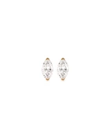 0.60 Carat TW Marquise Cut Solitaire Laboratory-Grown Diamond Stud Earrings in 10kt Yellow Gold