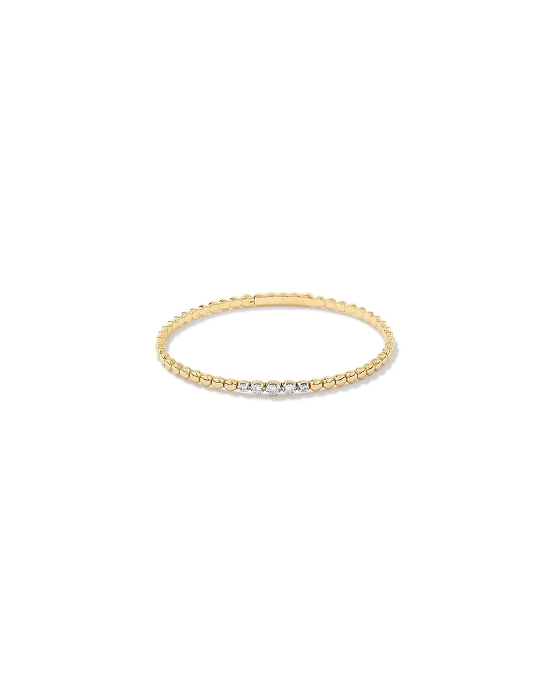 0.25 Carat TW Diamond Flex Bangle in 10kt Yellow Gold