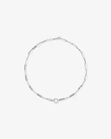 50cm (20") Square Paperclip Open Pendant Chain in Sterling Silver