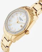 Women's Mother of Pearl Watch with 0.28 Carat TW of Diamonds in Gold Tone Stainless Steel