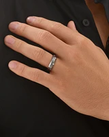 6mm Men's Ring in Grey Sapphire Tungsten