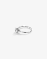 0.77 Carat TW Oval & Marquise Cut Three Stone Engagement Ring in 18kt White Gold