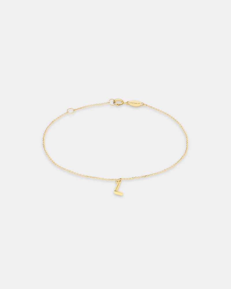 19cm (7.5") C Initial Bracelet in 10kt Yellow Gold