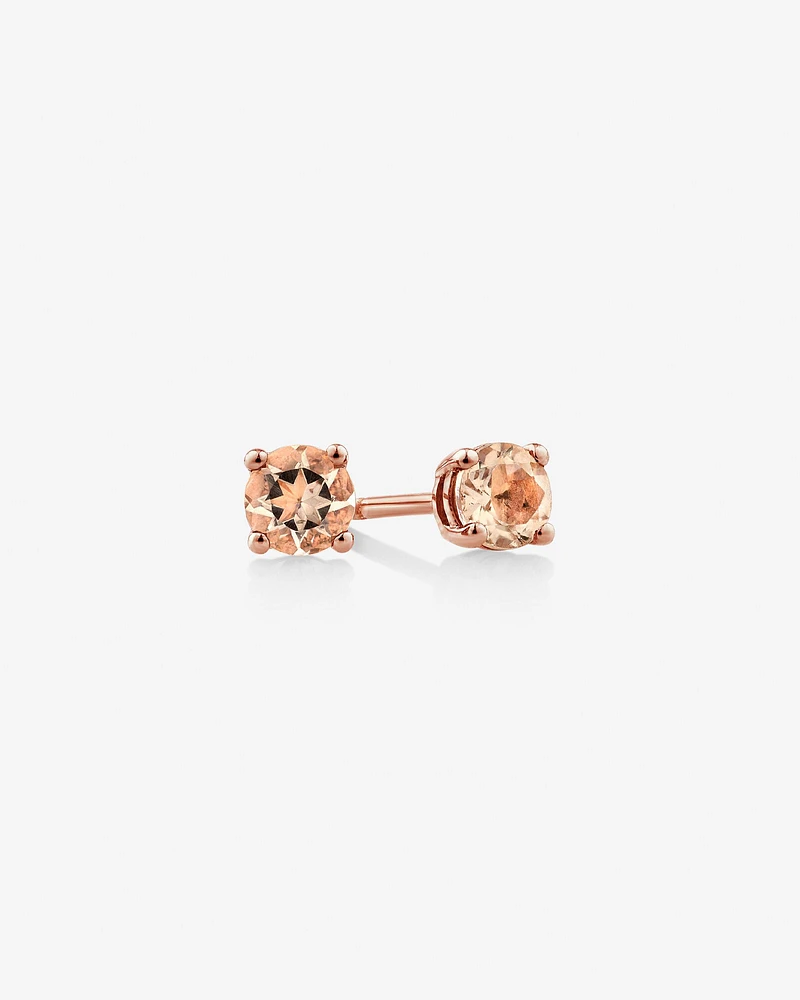 Stud Earrings with Morganite in 10kt Rose Gold