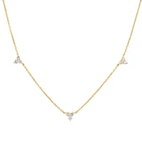 Station Necklace With 0.25 Carat TW Diamonds in 10kt Yellow Gold