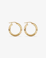 15mm Half Round Hoop Earrings in 10kt White Gold