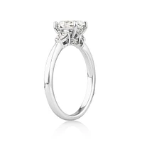1.10 Carat TW Oval & Pear Cut Three Stone Engagement Ring in 18kt White Gold