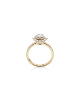 Sir Michael Hill Designer Oval Engagement Ring with 0.92 Carat TW Diamonds in 18kt Gold