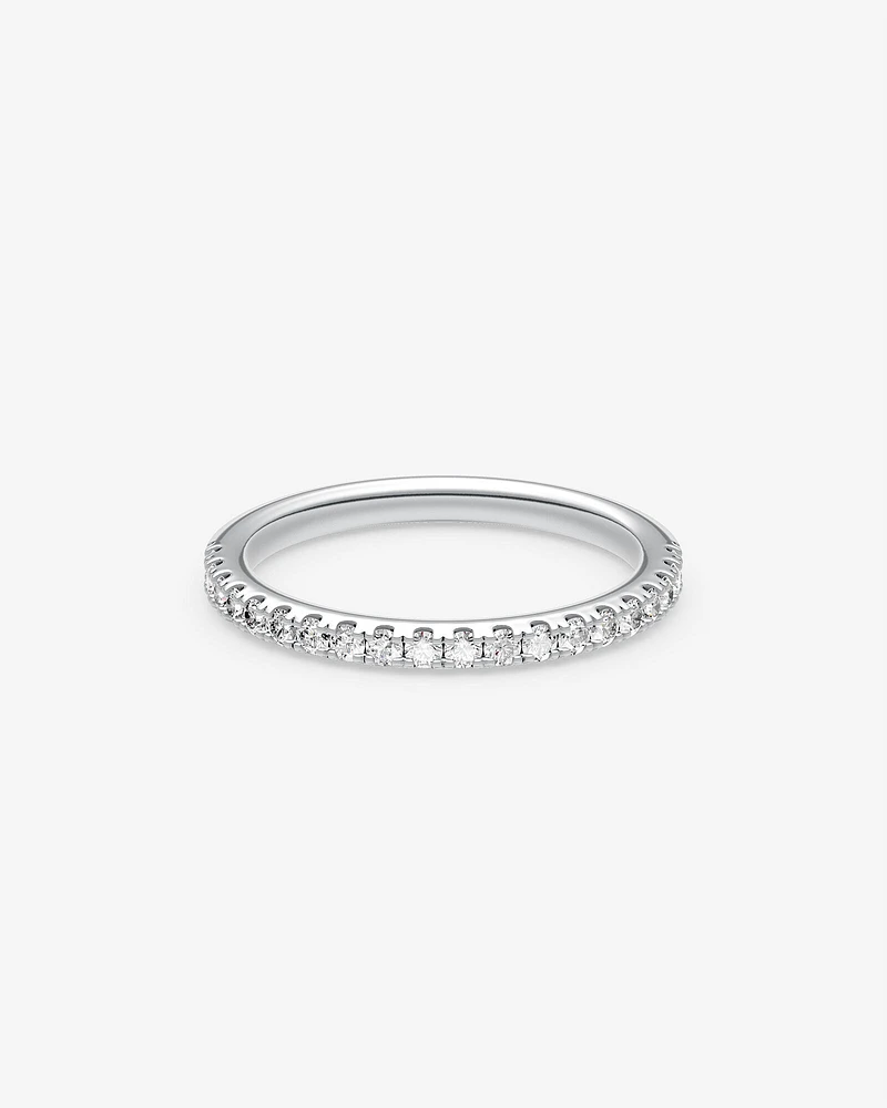 Alliance en or blanc 14 K avec diamants totalisant 0,34 ct