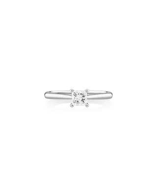 Evermore Certified Solitaire Engagement Ring with a 0.50 Carat TW Princess Cut Diamond in 14kt White Gold