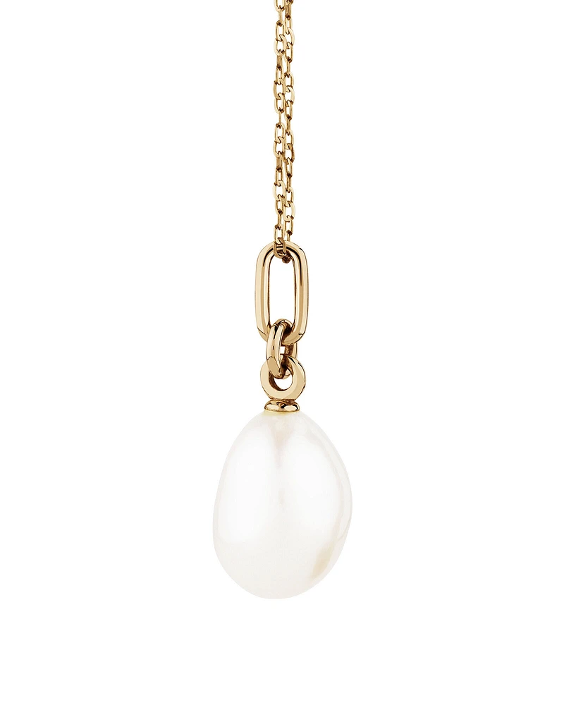 Pendant with Cultured Freshwater Baroque Pearl in 10kt Yellow Gold