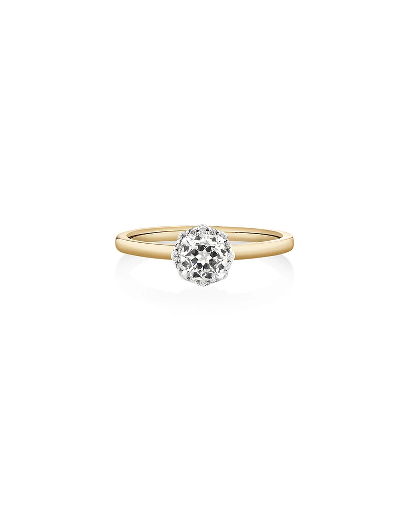 Southern Star Halo Engagement Ring with 0.50 Carat TW of Diamonds in 18kt Yellow & White Gold