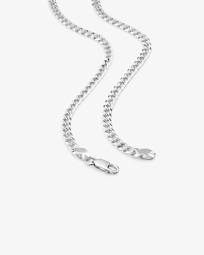 60cm (24") 4.3mm Width Curb Chain in Sterling Silver