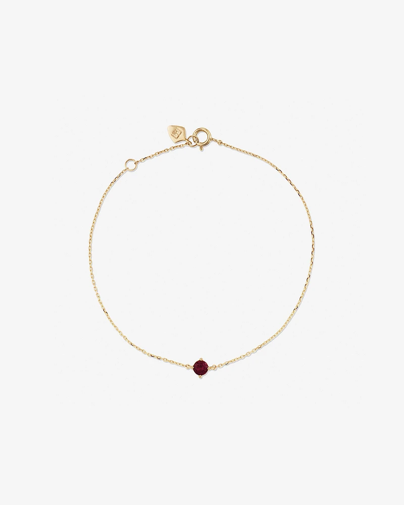 19cm (7.5") Bracelet with Garnet in 10kt Yellow Gold