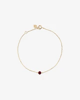 19cm (7.5")  Bracelet with Garnet in 10kt Yellow Gold