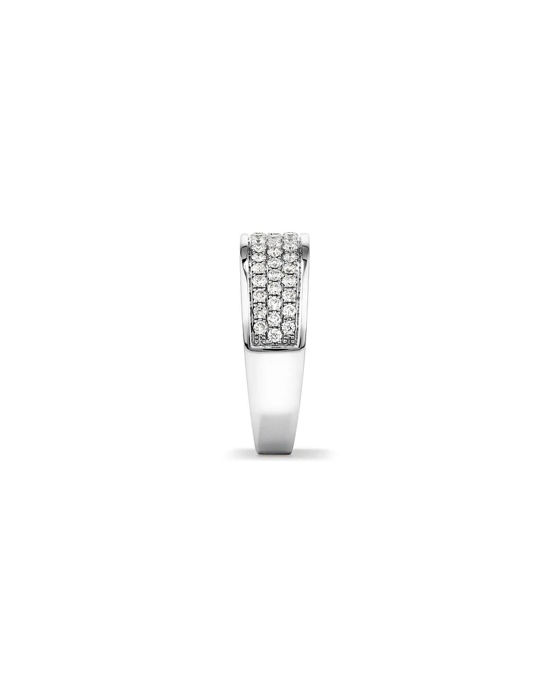 Men's Pave Ring with 0.87 Carat TW of Diamonds in 10kt White Gold