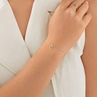 19cm (7.5") N Initial Bracelet in Sterling Silver