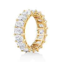 7.20 Carat TW Radiant Cut Laboratory-Grown Diamond Eternity Ring in 14kt Yellow Gold