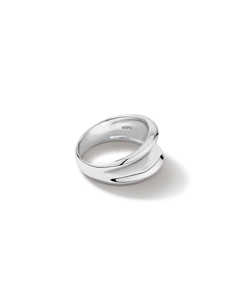 Wide Flared Ring in Sterling Silver