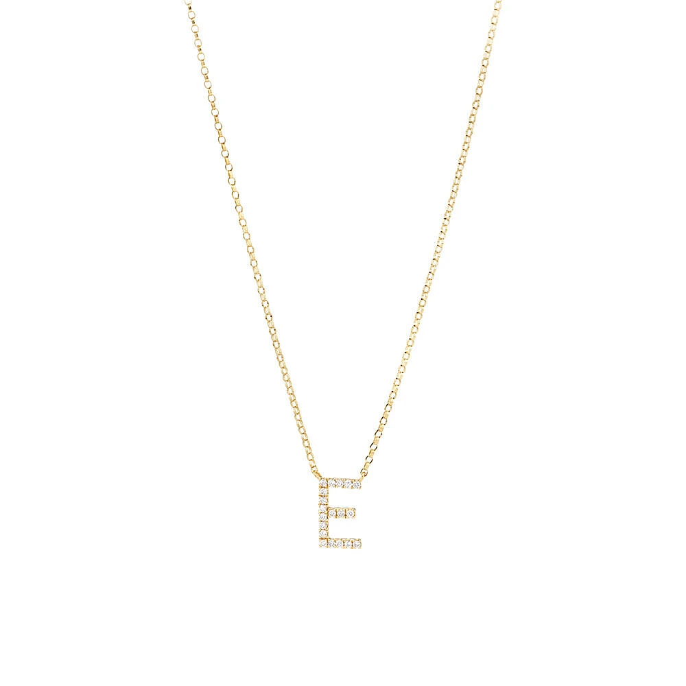 "K" Initial Necklace with 0.10 Carat TW of Diamonds in 10kt Yellow Gold