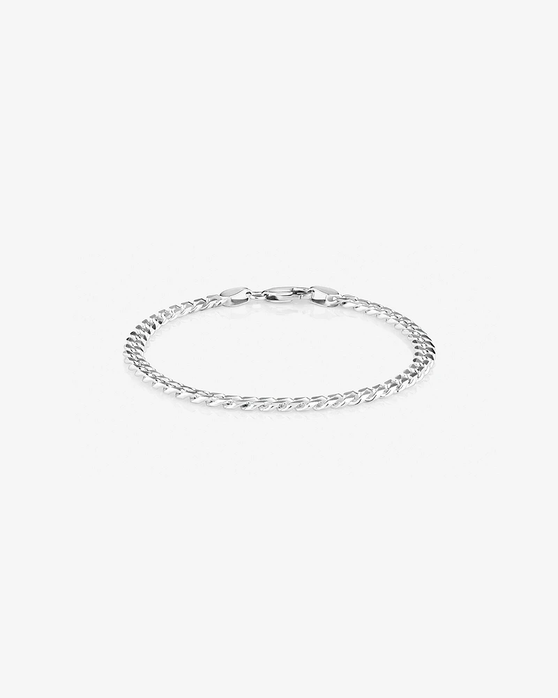 19cm (7”) 4.3mm Width Curb Bracelet in Sterling Silver