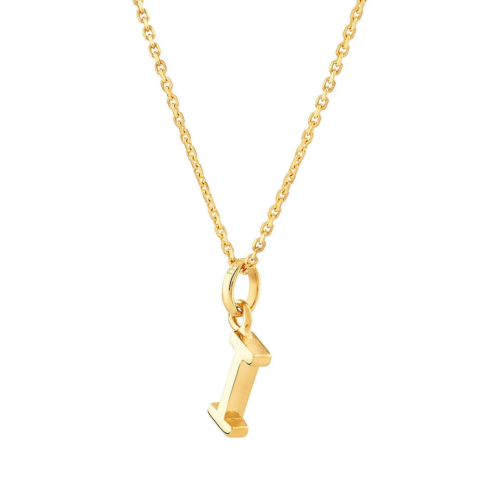 "H" Initial Pendant with Chain in 10kt Yellow Gold