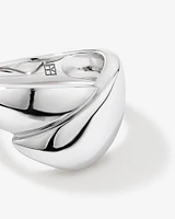 Bold Crossover Ring in Sterling Silver