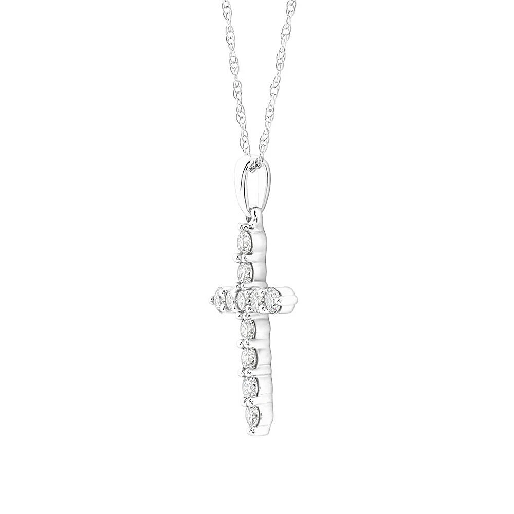 Cross Pendant with 0.34 Carat TW of Diamonds in 10kt White Gold