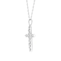 Cross Pendant with 0.34 Carat TW of Diamonds in 10kt White Gold