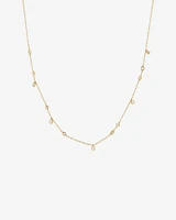 Station Necklace with 0.34 Carat TW of Diamonds in 10kt Yellow Gold