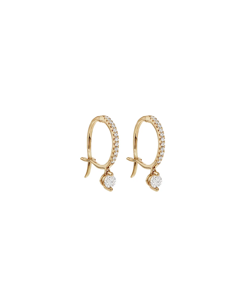 Single Drop Earrings with 0.37 Carat TW of Diamonds in 18kt Yellow Gold