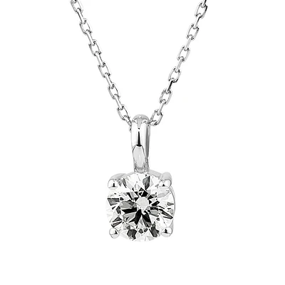 0.50 Carat TW Flawless Diamond Solitaire Pendant in 18kt White Gold