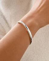 61mm Solid Hinged Dome Bangle in Sterling Silver