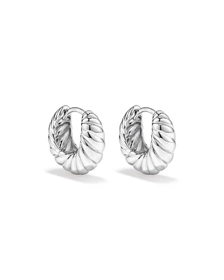 Petites Boucles D'Oreilles Huggies Croissant En Argent Sterling