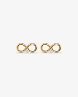 Diamond Accent Infinity Stud Earrings in 10kt Yellow Gold